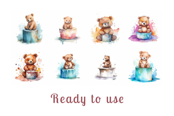 watercolor teddy bear collection vol. 15