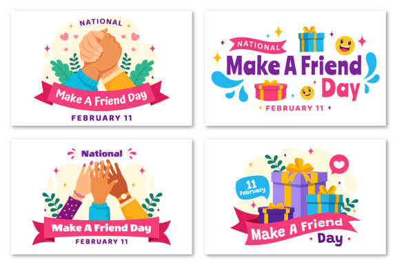 12 National Make a Friend Day Illustration