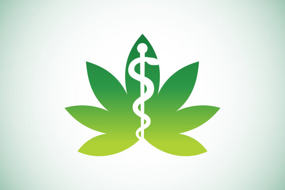 marijuana leaf logo icon for medical