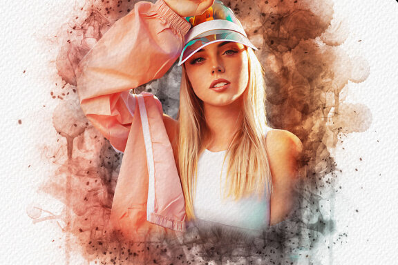 Artistic Painted Watercolor Art Photo Template