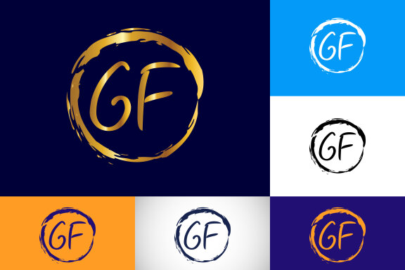 Letter G F Logo Design