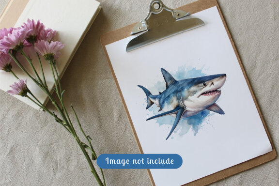 Free shark sea animal watercolor illustration collection vol. 1