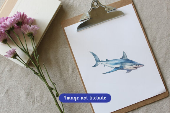 shark sea animal watercolor illustration collection vol. 2
