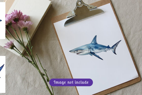 shark sea animal watercolor illustration collection vol. 3