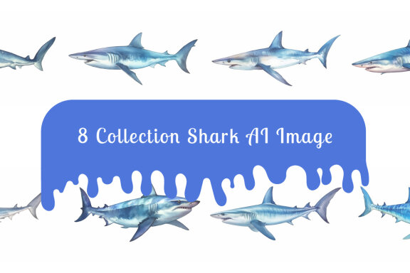 shark sea animal watercolor illustration collection vol. 5