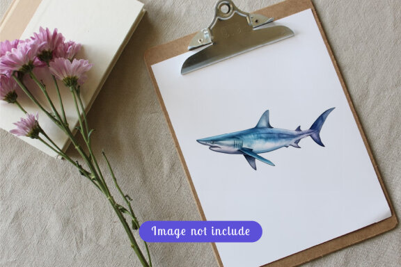 shark sea animal watercolor illustration collection vol. 6