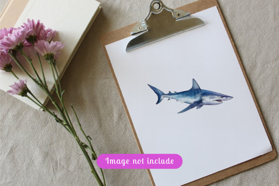 shark sea animal watercolor illustration collection vol. 7