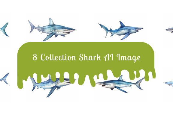 shark sea animal watercolor illustration collection vol. 11