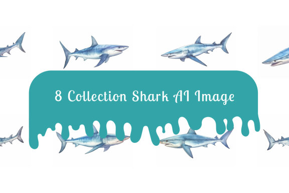 shark sea animal watercolor illustration collection vol. 12