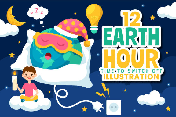 12 Earth Hour Day Illustration