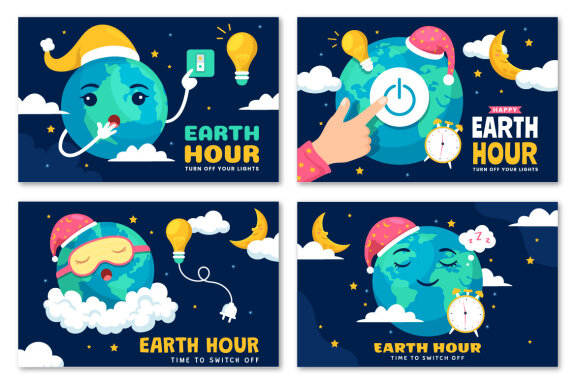 12 Earth Hour Day Illustration