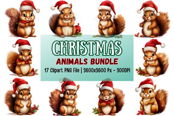 Christmas Squirrel Clipart HD