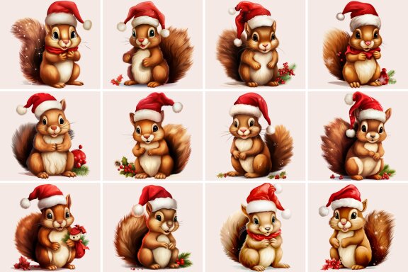 Christmas Squirrel Clipart HD
