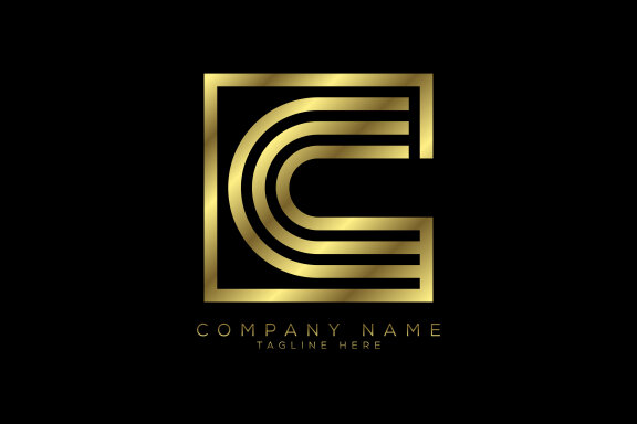 Luxury golden color line letter