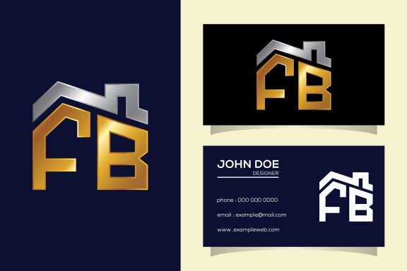 letter icon logo FB