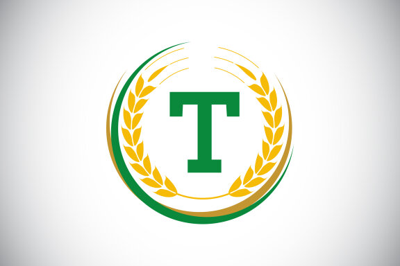 Organic wheat farming logo