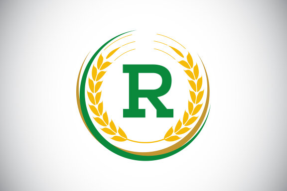 Organic wheat farming logo