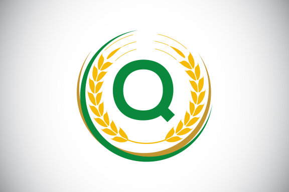 Organic wheat farming logo
