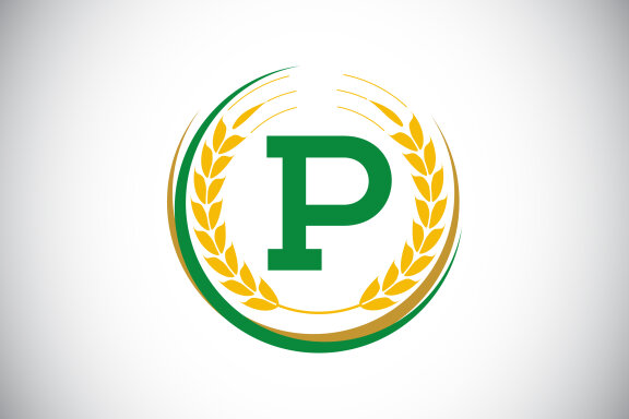 Organic wheat farming logo