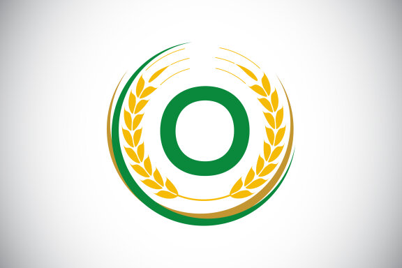 Organic wheat farming logo
