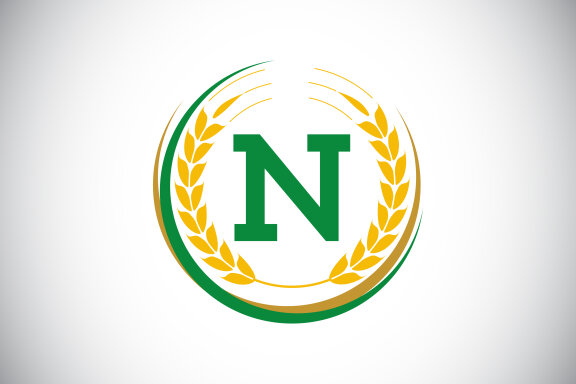 Organic wheat farming logo