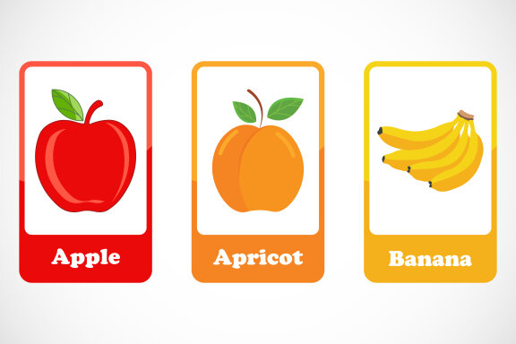 Fruit flashcards for kids