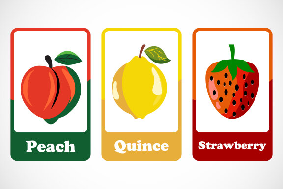 Fruit flashcards for kids