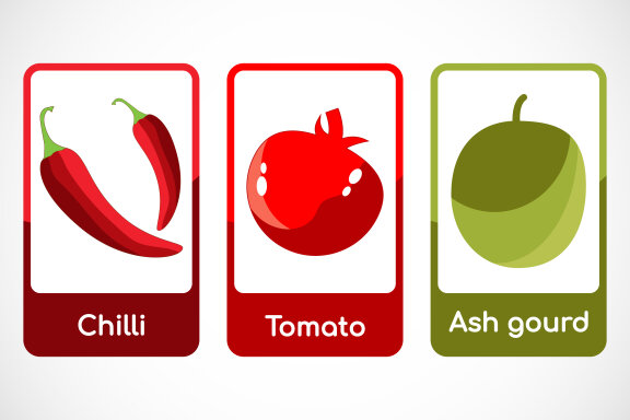 Vegetable flashcards