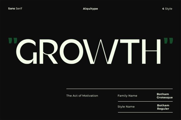 Botham Grotesque - Sans Serif Font Family