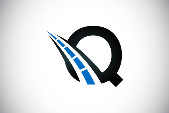 English alphabet with road logo