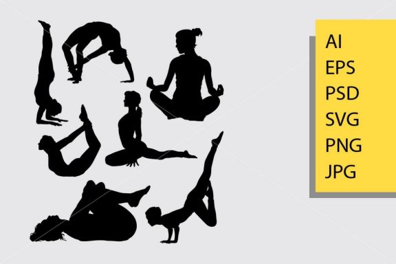 Pilates sport 3 silhouette 