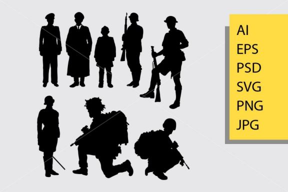 Army and police 4 silhouette