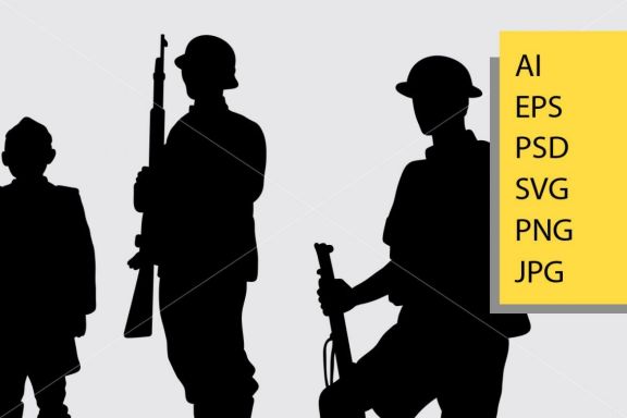 Army and police 4 silhouette