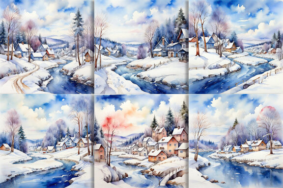 Watercolor Winter Season