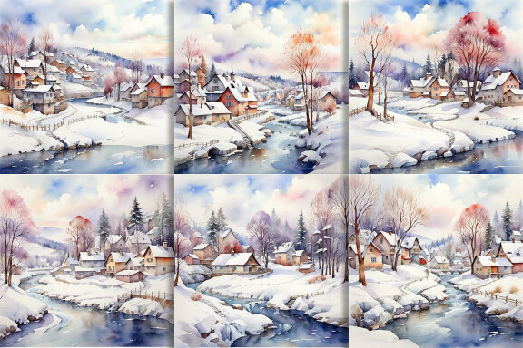Watercolor Winter Season