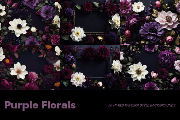 Purple Floral Pattern Backgrounds