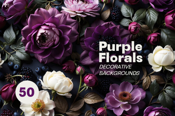 Purple Floral Pattern Backgrounds