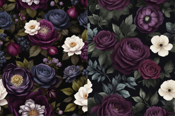 Purple Floral Pattern Backgrounds