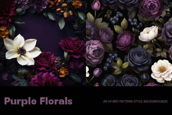 Purple Floral Pattern Backgrounds