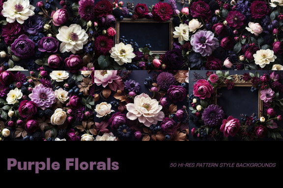 Purple Floral Pattern Backgrounds