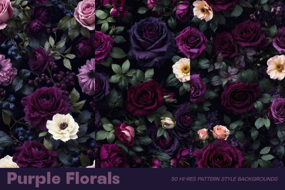 Purple Floral Pattern Backgrounds