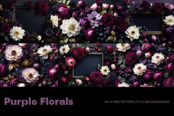 Purple Floral Pattern Backgrounds