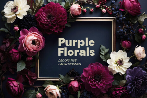 Purple Floral Pattern Backgrounds