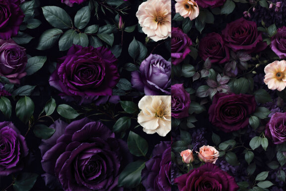 Purple Floral Pattern Backgrounds