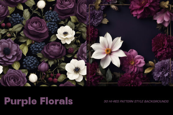 Purple Floral Pattern Backgrounds