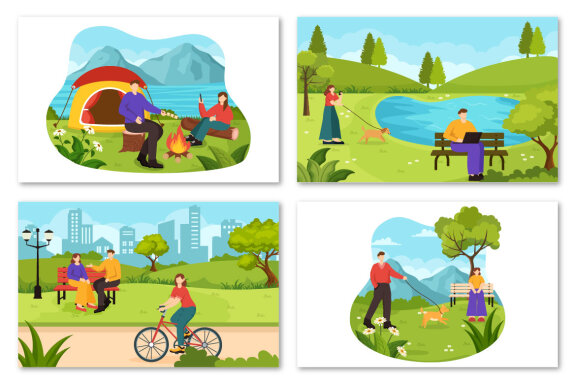 12 Outdoor Activity Illustration