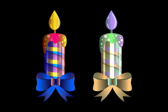 Christmas colorful candle vector design 