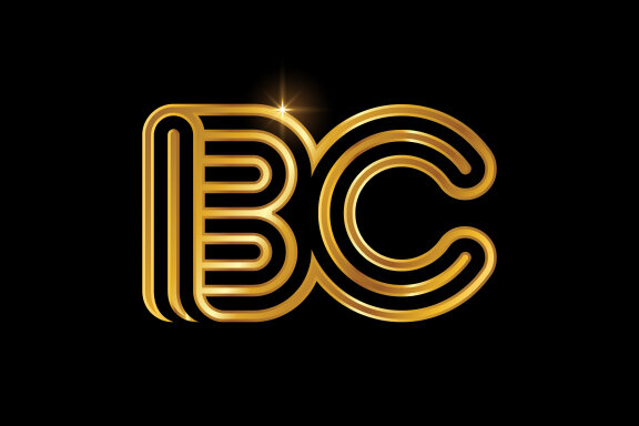 B and C combination Lines Letter Logo