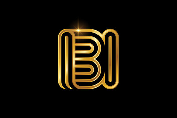 B and I combination Lines Letter Logo