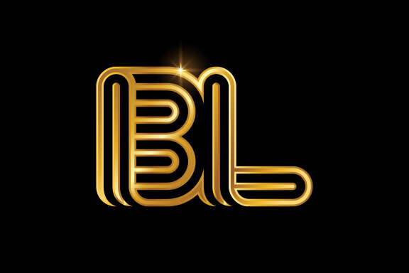 B and L combination Lines Letter Logo